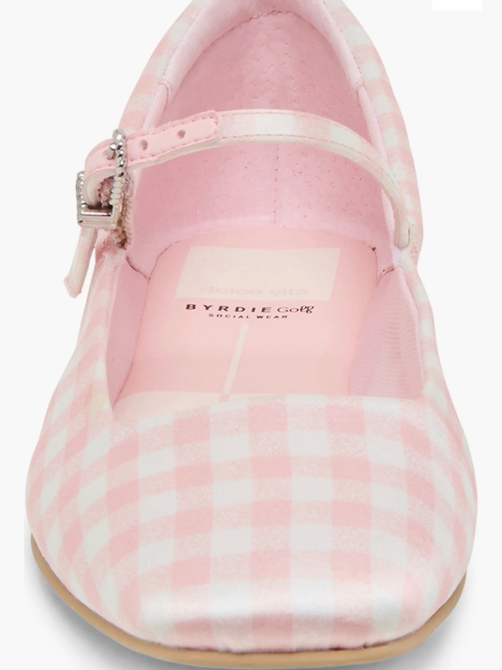 NEW Dolce Vita Pink Gingham/Plaid Golf Reyes Mary Jane Flats | size 8 - Picture 2 of 4